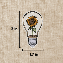 Load image into Gallery viewer, Sunflower Lightbulb Terrarium Clear Sticker
