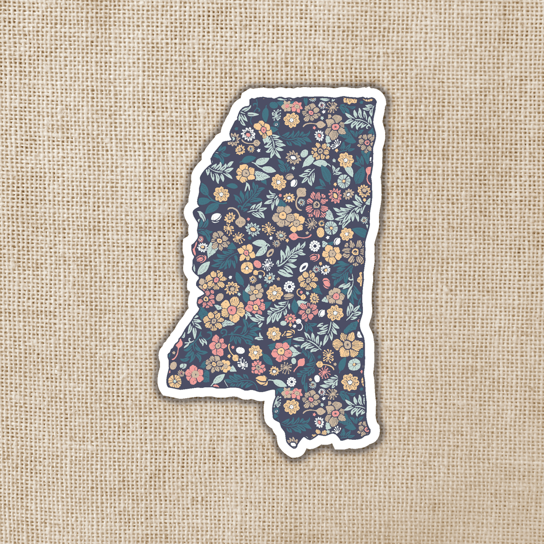 Mississippi Floral State Sticker
