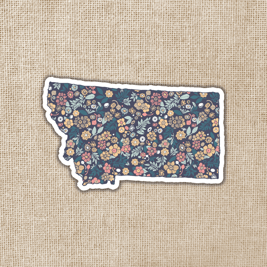 Montana Floral State Sticker