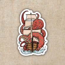 Load image into Gallery viewer, Kraken Attacking Ship Sticker
