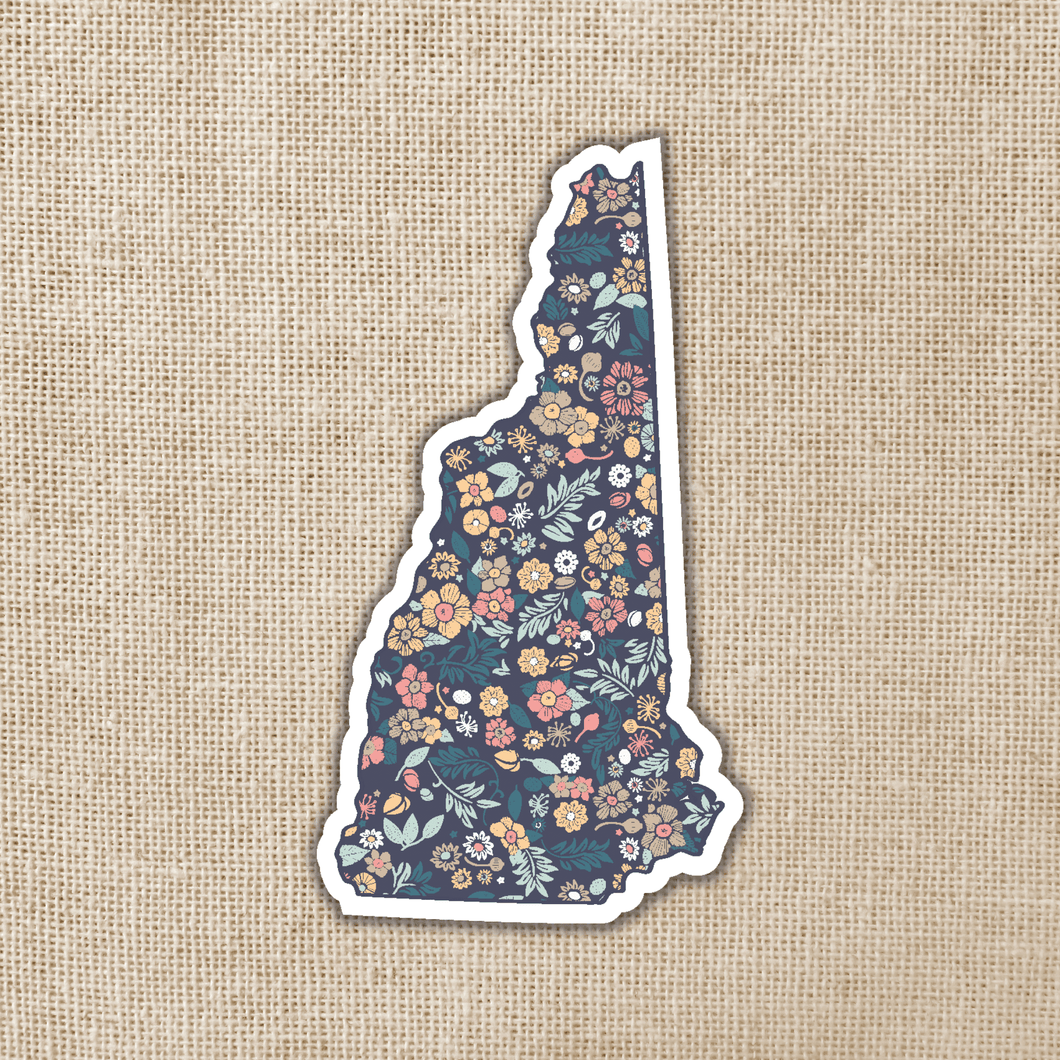 New Hampshire Floral State Sticker