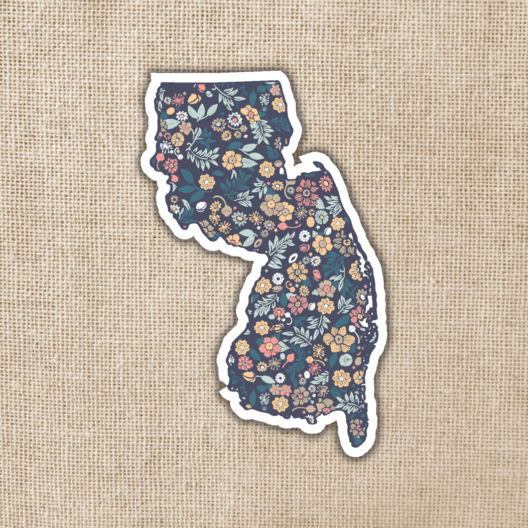 New Jersey Floral State Sticker