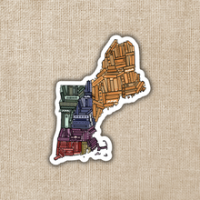 Load image into Gallery viewer, New England Book Map Sticker
