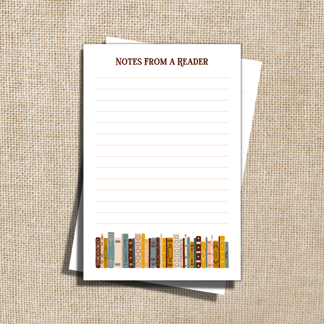 Notes From a Reader Notepad - 4x6