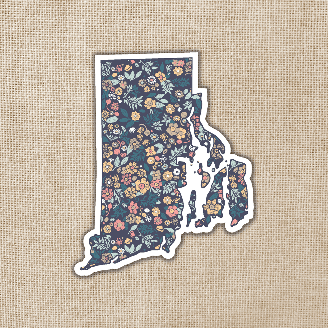 Rhode Island Floral State Sticker
