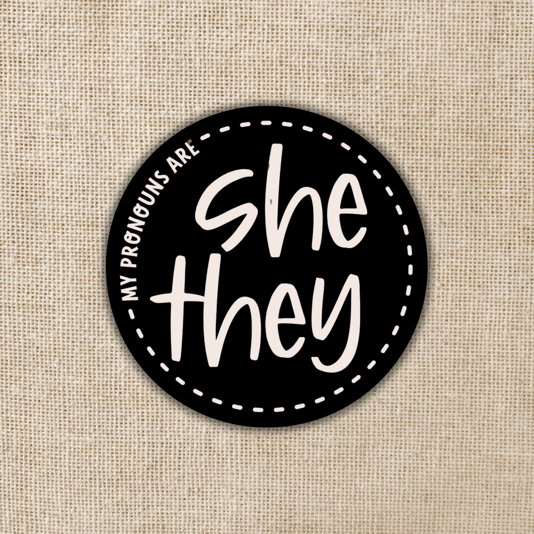 She-They Pronoun 2-inch Sticker
