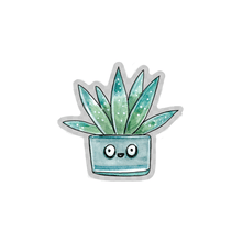 Load image into Gallery viewer, Excited Succulent in Blue Pot Clear Sticker
