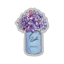 Load image into Gallery viewer, Watercolor Mason Jar Bouquet Clear Sticker

