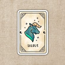 Load image into Gallery viewer, Taurus Zodiac Card Sticker

