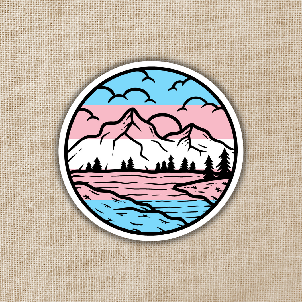 Transgender Pride Mountainscape Flag Sticker