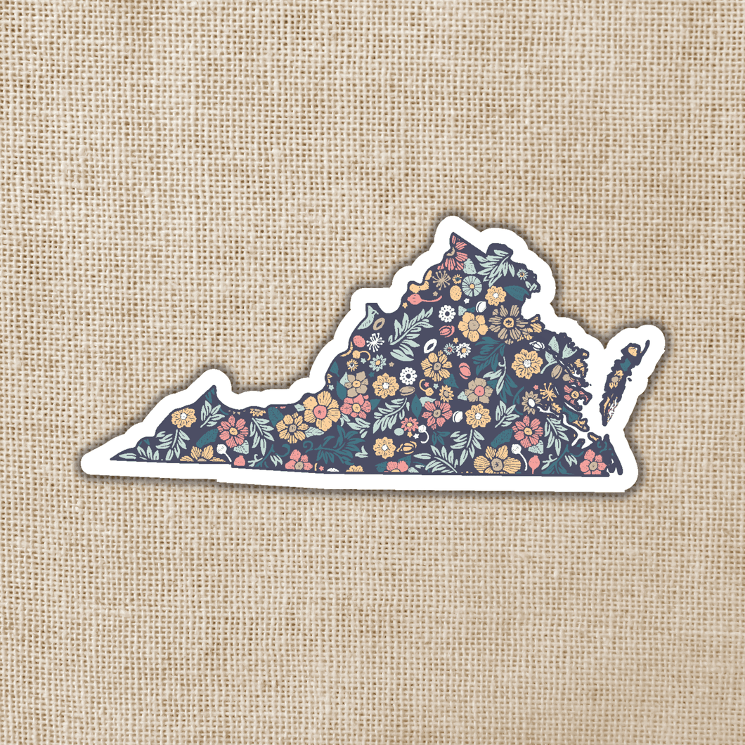 Virginia Floral State Sticker