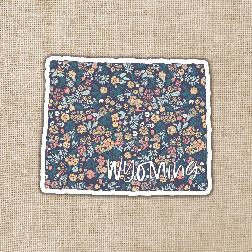 Wyoming Floral State Sticker