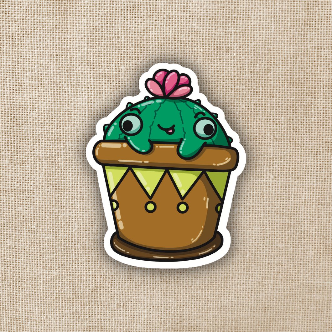 Dopey Potted Cactus Sticker